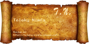 Teleky Nimfa névjegykártya